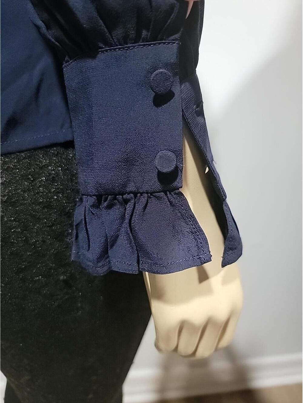Zadig & Voltaire Thely Soft Women's Top XS Navy Long Sleeve Blouse NWT $298 #C - Picture 7 of 9